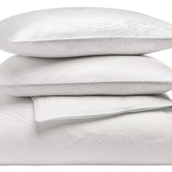 Hotel Col. Expressionist Full/Queen Duvet Cover & Pillowshams 3pc Set White New - Picture 2 of 2